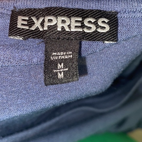 Express Blue Ruffle Top Size Medium - Picture 8 of 10